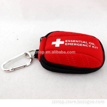 Essential oils bottle keychain pouch for 16 drams with carabiner - IN STOCK